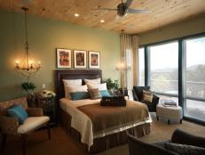 Sage Green Master Bedroom With Beautiful View