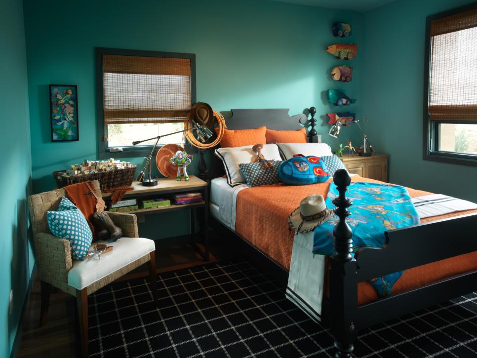Teal Eclectic Kid's Room 