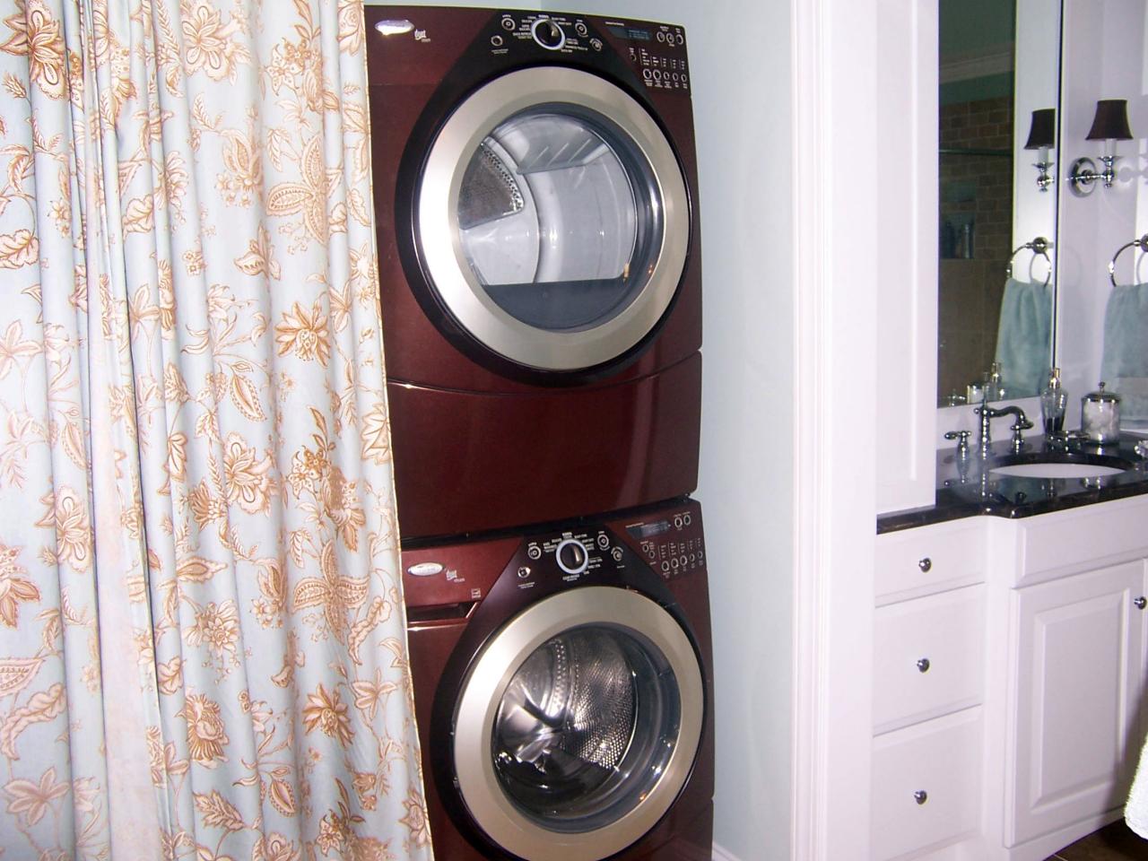 Minimalist How To Hide Washer And Dryer In Bathroom with Simple Decor