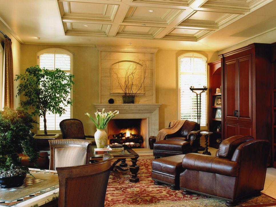 Traditional Living Area With Chocolate Brown Accents