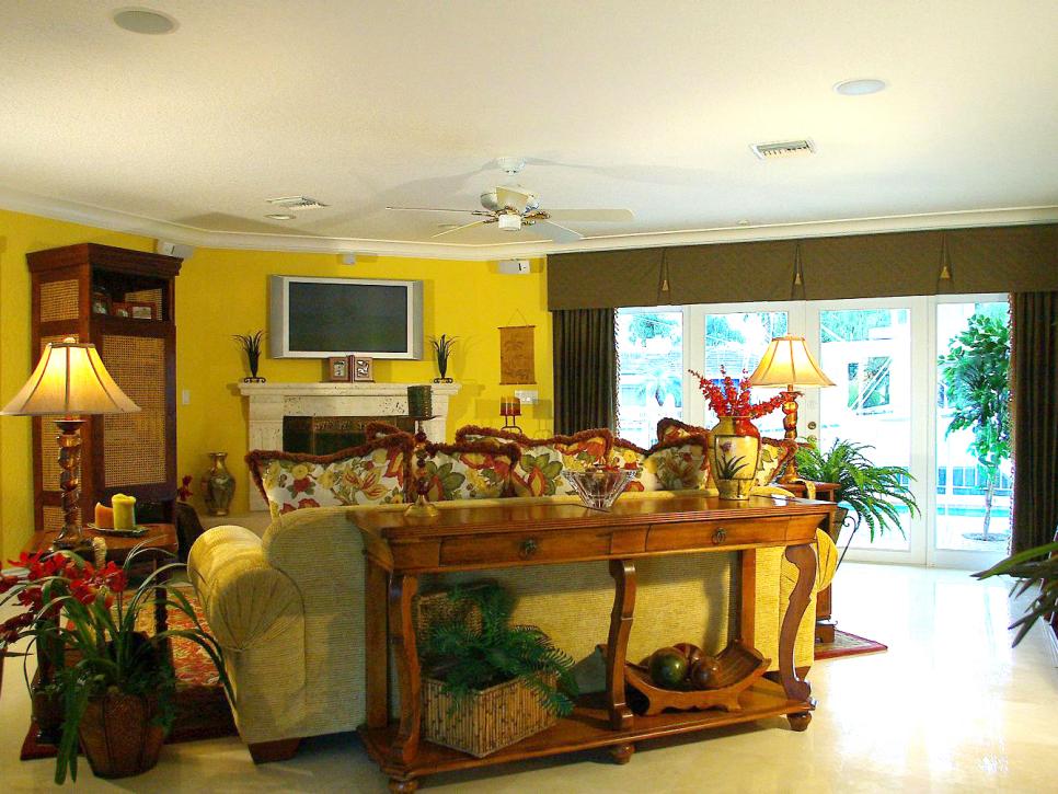 Tropical Yellow Living Room 