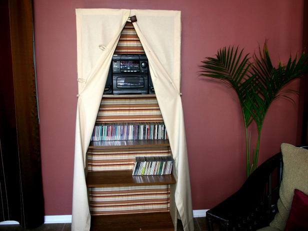 How To: Burlap Bookcase