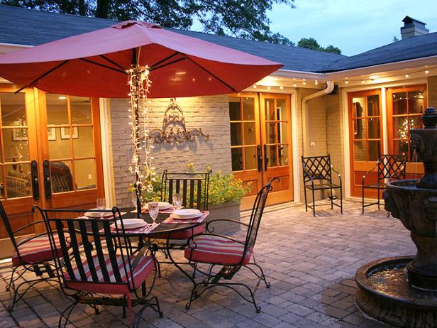 Backyard patio with lots of light