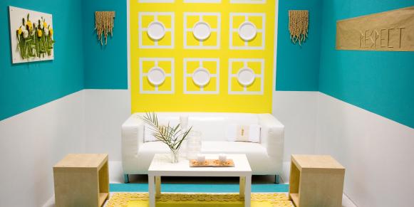 Contemporary Turquoise and Yellow Living Room Contemporary Turquoise and Yellow Living Room