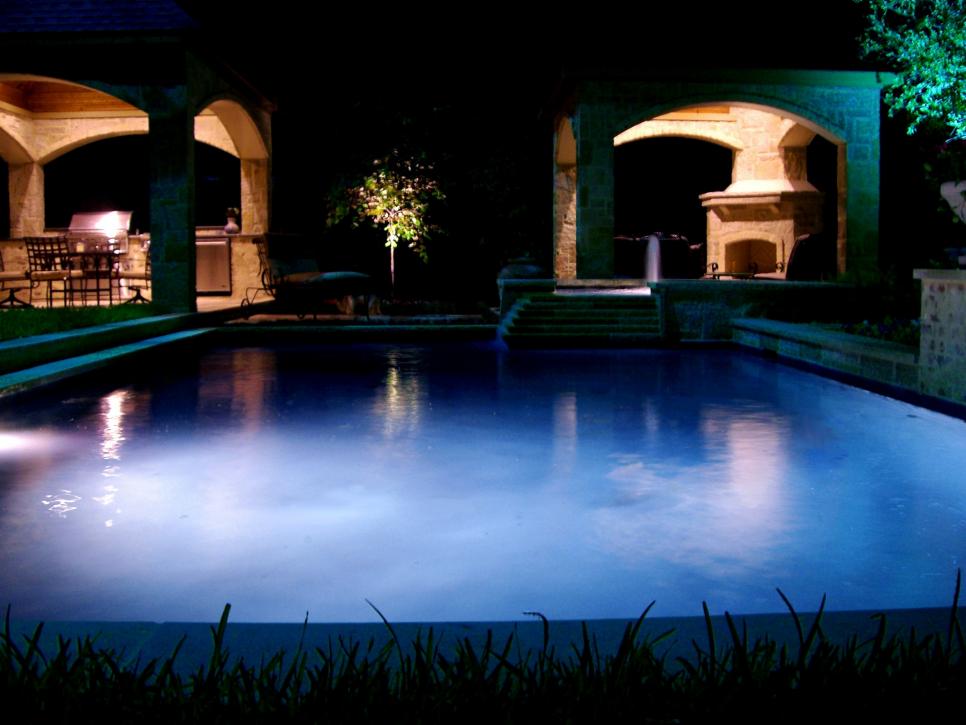 Swimming Pool With Underwater Lights 