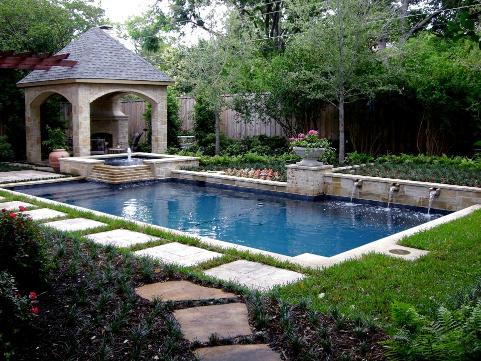 Pool Surrounded by Lush Garden