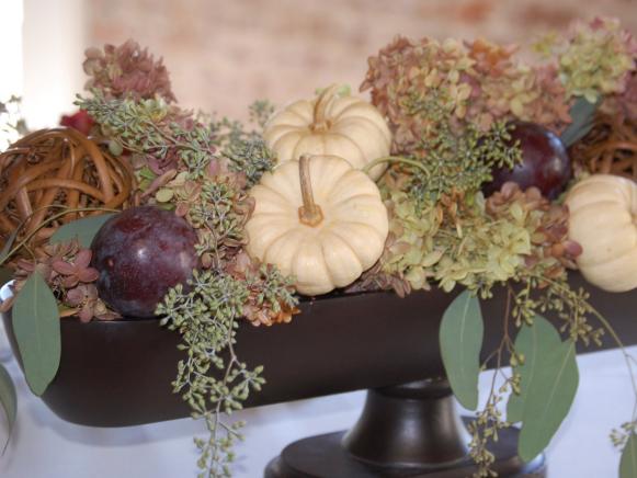 Harvest Centerpiece With White Pumpkins Harvest Centerpiece With White Pumpkins