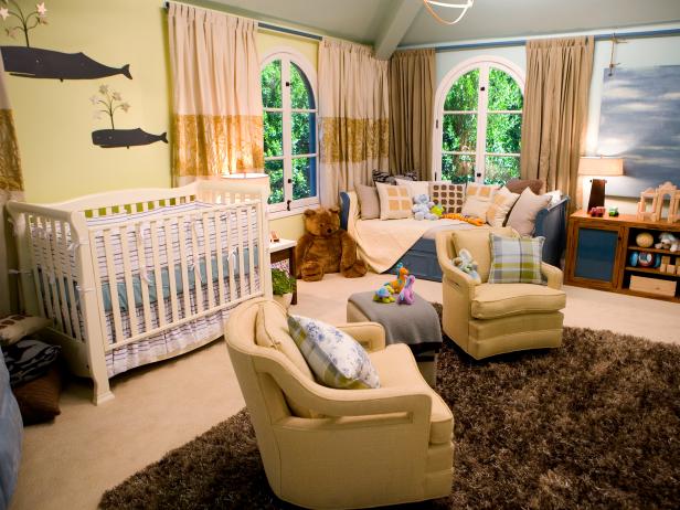 Nautical Nursery With Sitting Area and Whale Art Nautical Nursery With Sitting Area and Whale Art