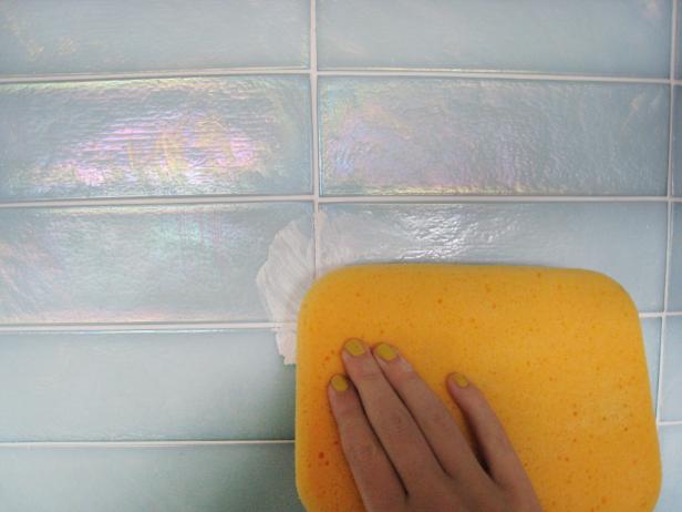 Adding a Glass Tile Backsplash: Cleaning the Tile Adding a Glass Tile Backsplash: Cleaning the Tile