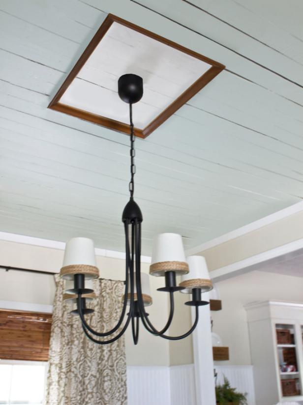 Iron Chandelier with Ceiling Medallion Iron Chandelier with Ceiling Medallion