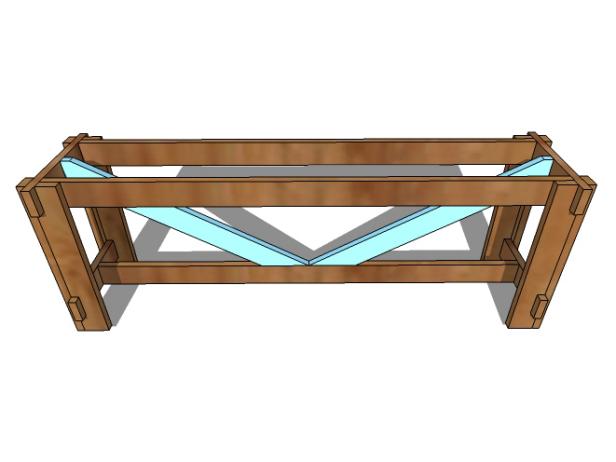 Attaching Cross Supports to DIY Bench