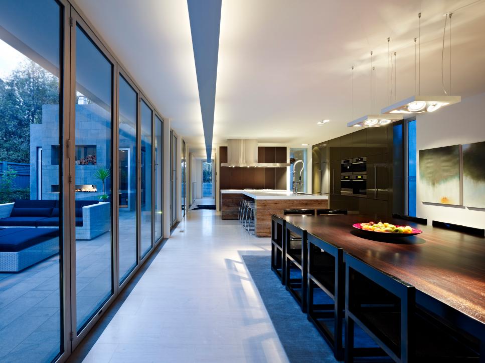 Large Kitchen With Sliding Glass Doors to Outdoors