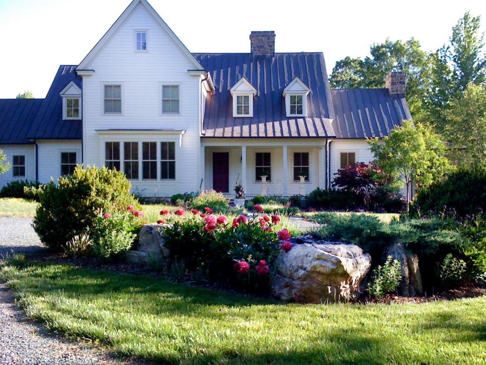 Farmhouse with Landscaped Front Yard