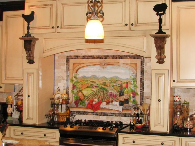 Backsplash in Tuscan Kitchen