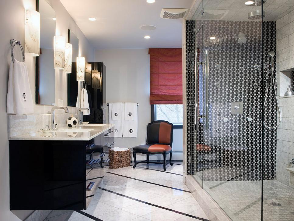 Modern Bathroom with Glass Shower and Floating Vanity
