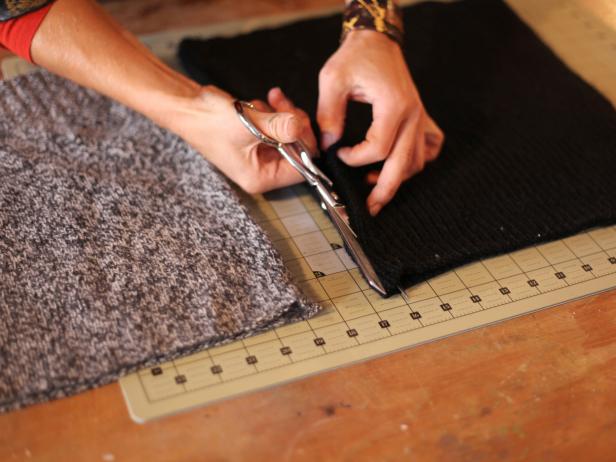 Cutting Sweater Panels in Half Cutting Sweater Panels in Half
