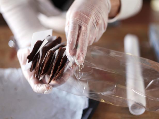 Placing Chocolate in Plastic Bag