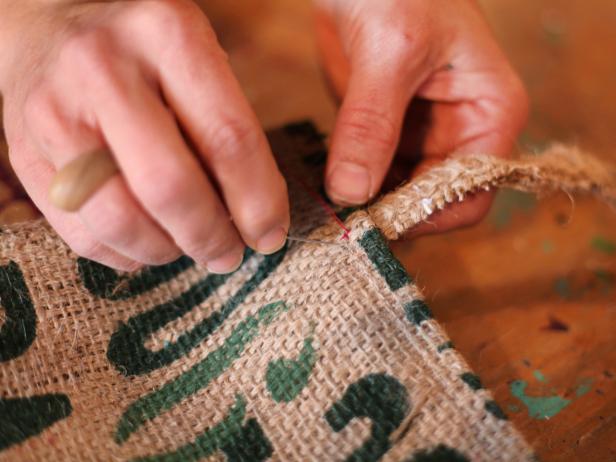 Attaching Burlap Handles to Tote Bag Attaching Burlap Handles to Tote Bag