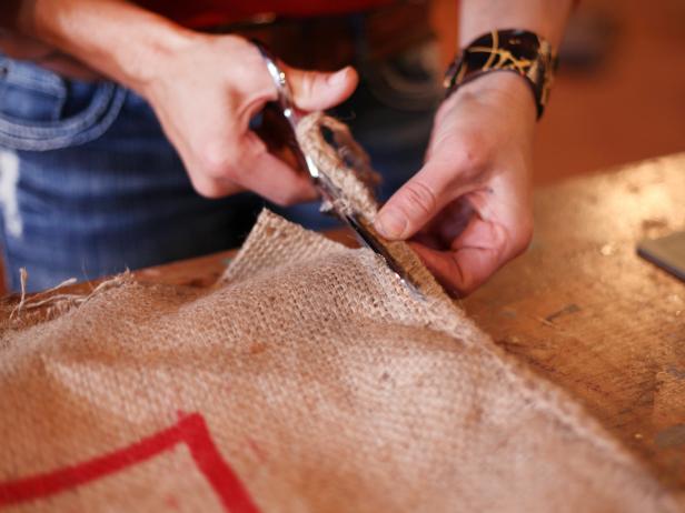 Cutting Burlap for Tote Bag Cutting Burlap for Tote Bag