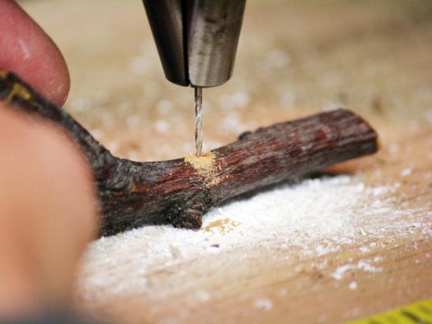 Drilling Hole in Branch For Natural Necklace Drilling Hole in Branch For Natural Necklace