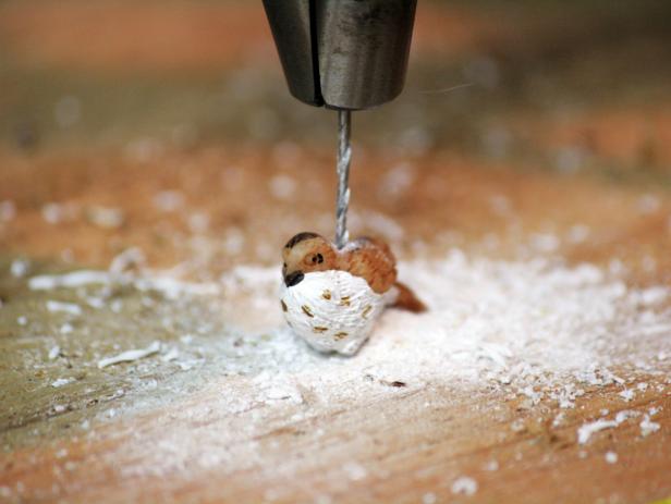 Drilling Hole in Necklace Bird Bauble Drilling Hole in Necklace Bird Bauble
