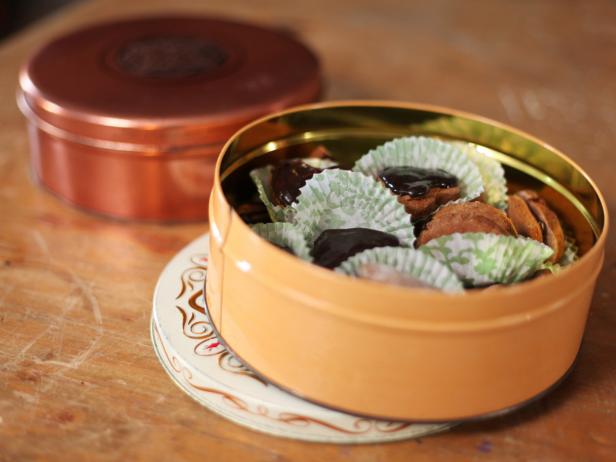 Package treats creatively by placing them in a cookie tin.