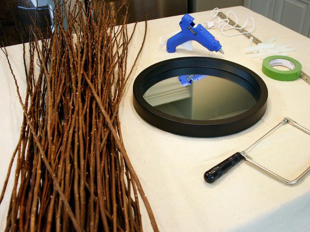 Materials for DIY Sunburst Mirror