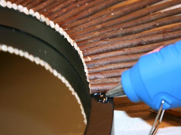 Hot Glue Sticks to Mirror for Sunburst Appeal Hot Glue Sticks to Mirror for Sunburst Appeal