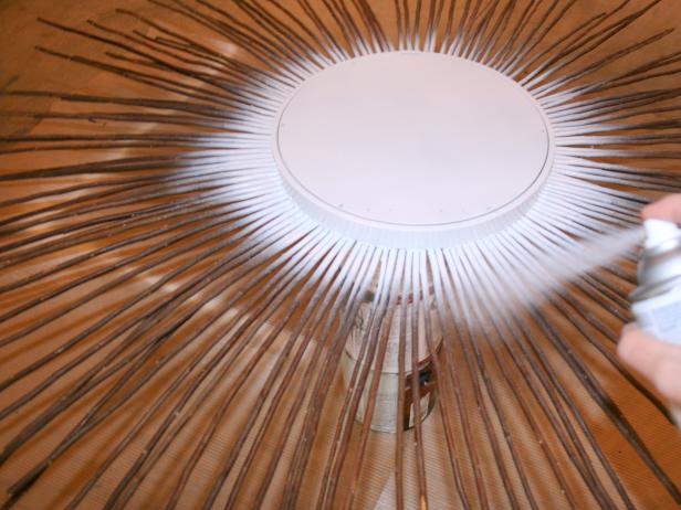 Spray Paint Sunburst Mirror from Center Out Spray Paint Sunburst Mirror from Center Out