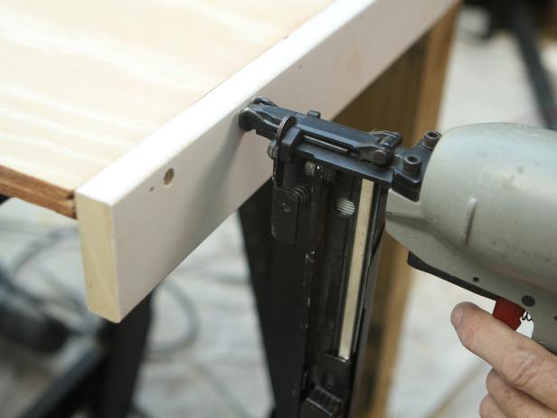 Attaching Trim to Desk With Nail Gun