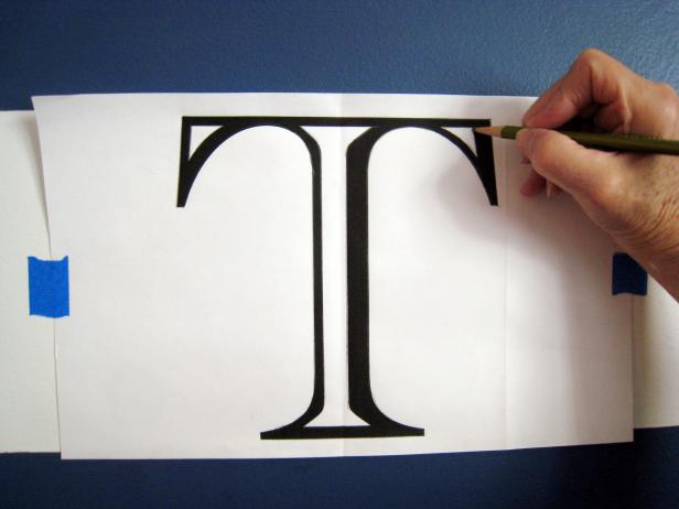 Trace the Outline of the Monogram Letter for the Wall