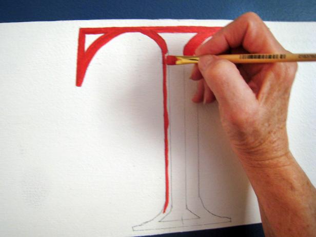 Paint Over Outlines of Wall Monogram Paint Over Outlines of Wall Monogram