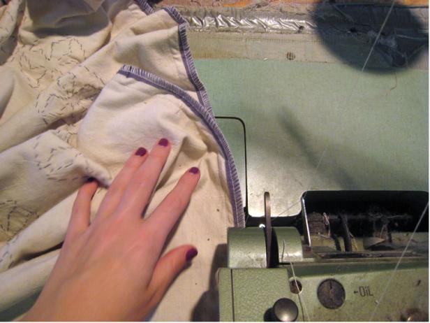 Sew the Coverlet to the Lining Sew the Coverlet to the Lining
