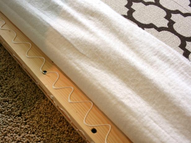 Wood Headboard Frame Lined With Fabric Glue