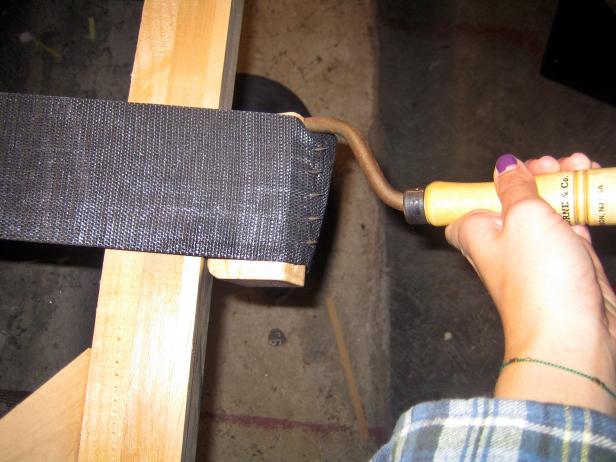 Staple the Webbing to the Headboard Staple the Webbing to the Headboard