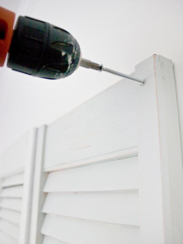 Attach Shutter Headboard to Wall Attach Shutter Headboard to Wall