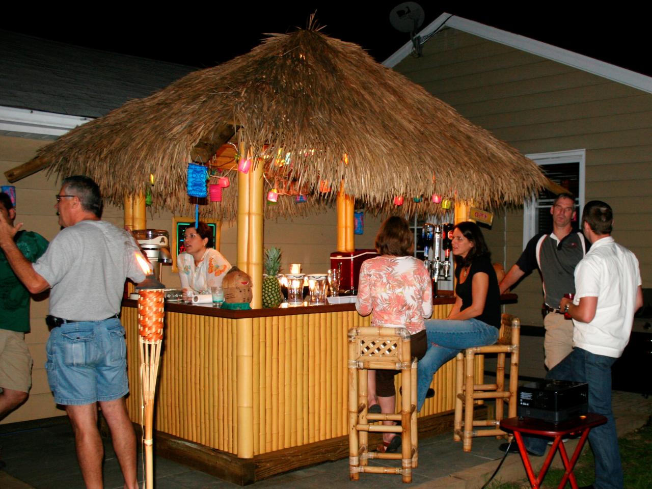 How To Build A Tiki Bar With A Thatched Roof HGTV