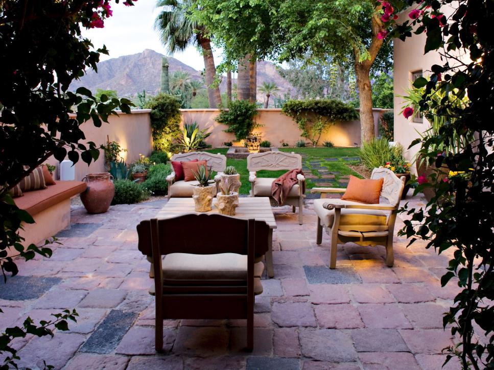 Spanish-Style Outdoor Seating Area