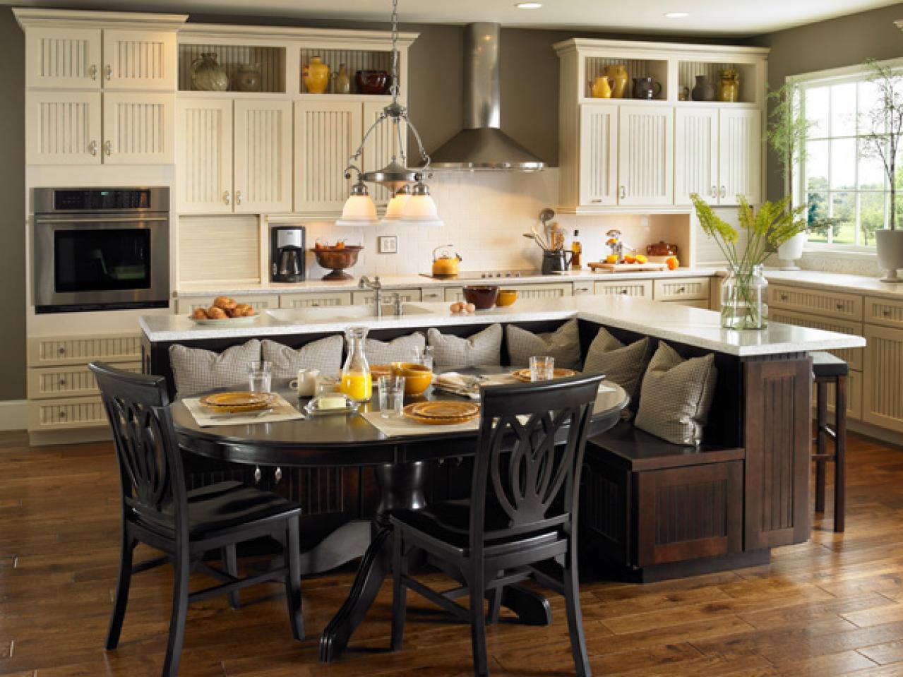 kitchen island table attached to wall