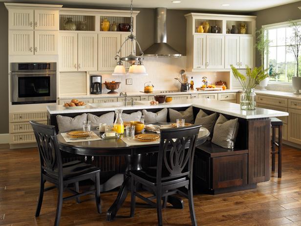 Kitchen Island with Built-In Bench