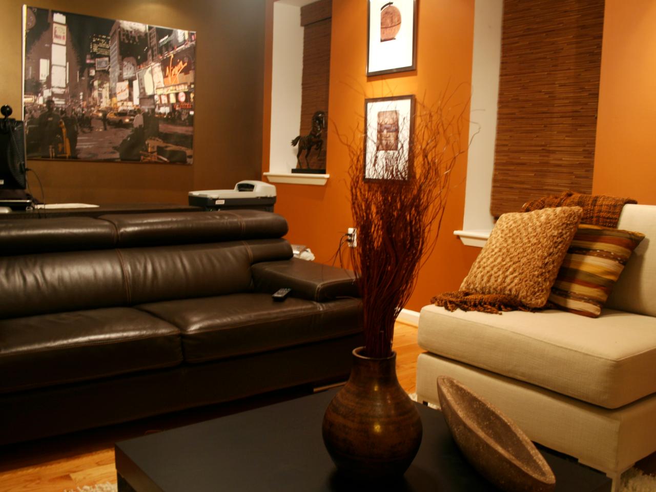 orange brown living room