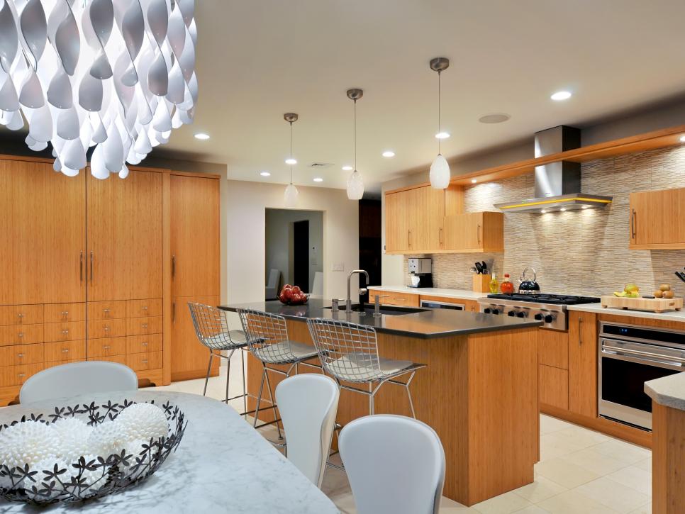 Contemporary Dining Area With Open-Concept Kitchen 