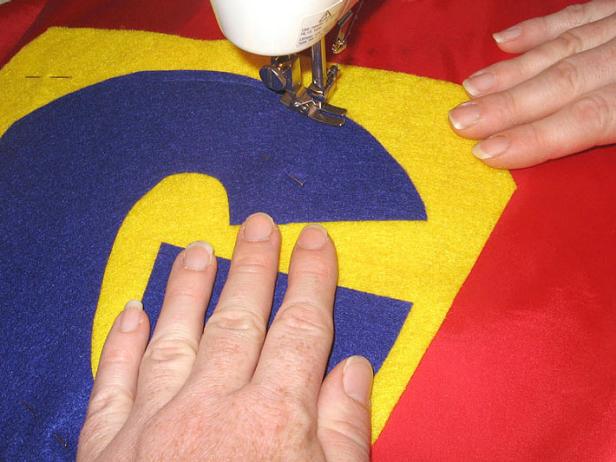 Sew Initial to Superhero Cape Sew Initial to Superhero Cape