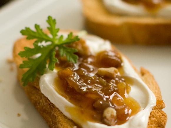 Bruschetta on White Tray