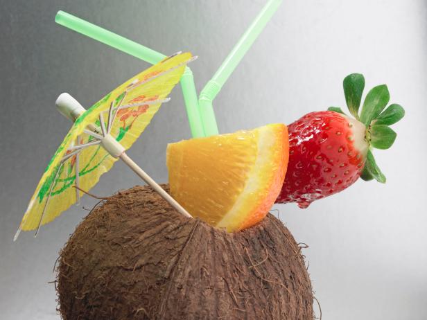 Tropical Drink in a Coconut Shell Tropical Drink in a Coconut Shell