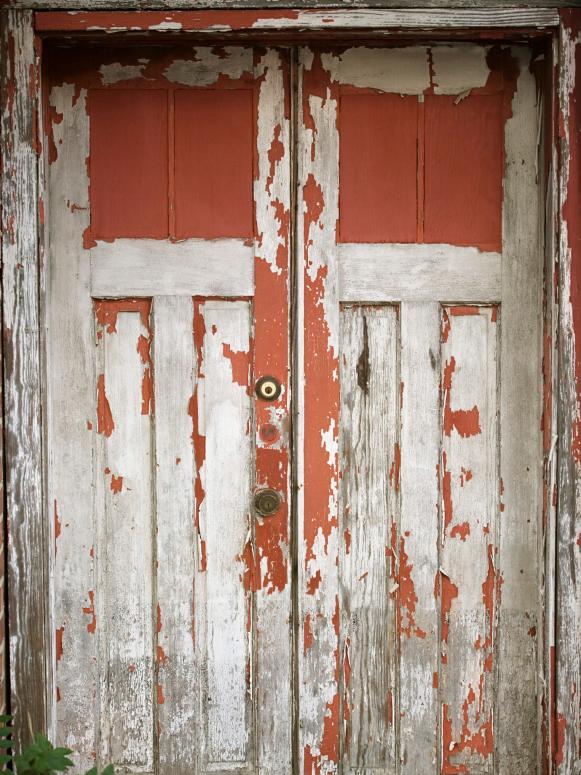 Weathered Wooden Red Door Weathered Wooden Red Door