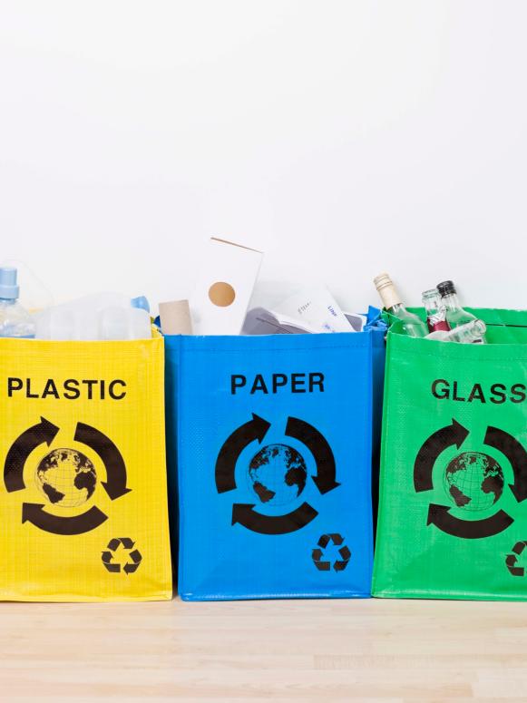 Colorful Expandable Recycle Bins Separate Waste Colorful Expandable Recycle Bins Separate Waste