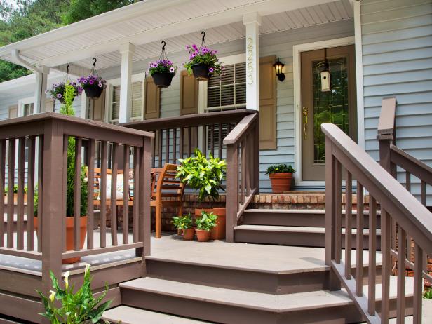 Contemporary Front Deck With Floral Accent 