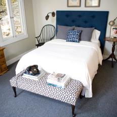Blue Master Bedroom with Modern and Traditional Accents