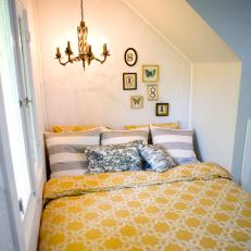 Small Bedroom Nook With Yellow Duvet
